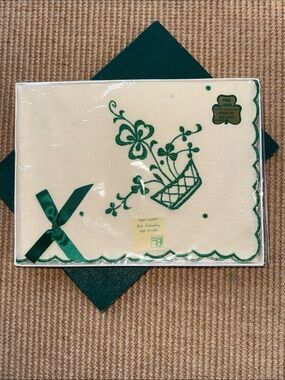 Vintage Irish Embroidered Tray Cloth Made in Ireland